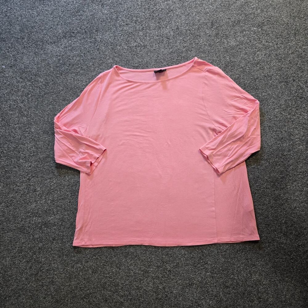 J Jill Top Womens Large Petite Pink Boxy Stretchy Wearever Shirt Casual Minimal